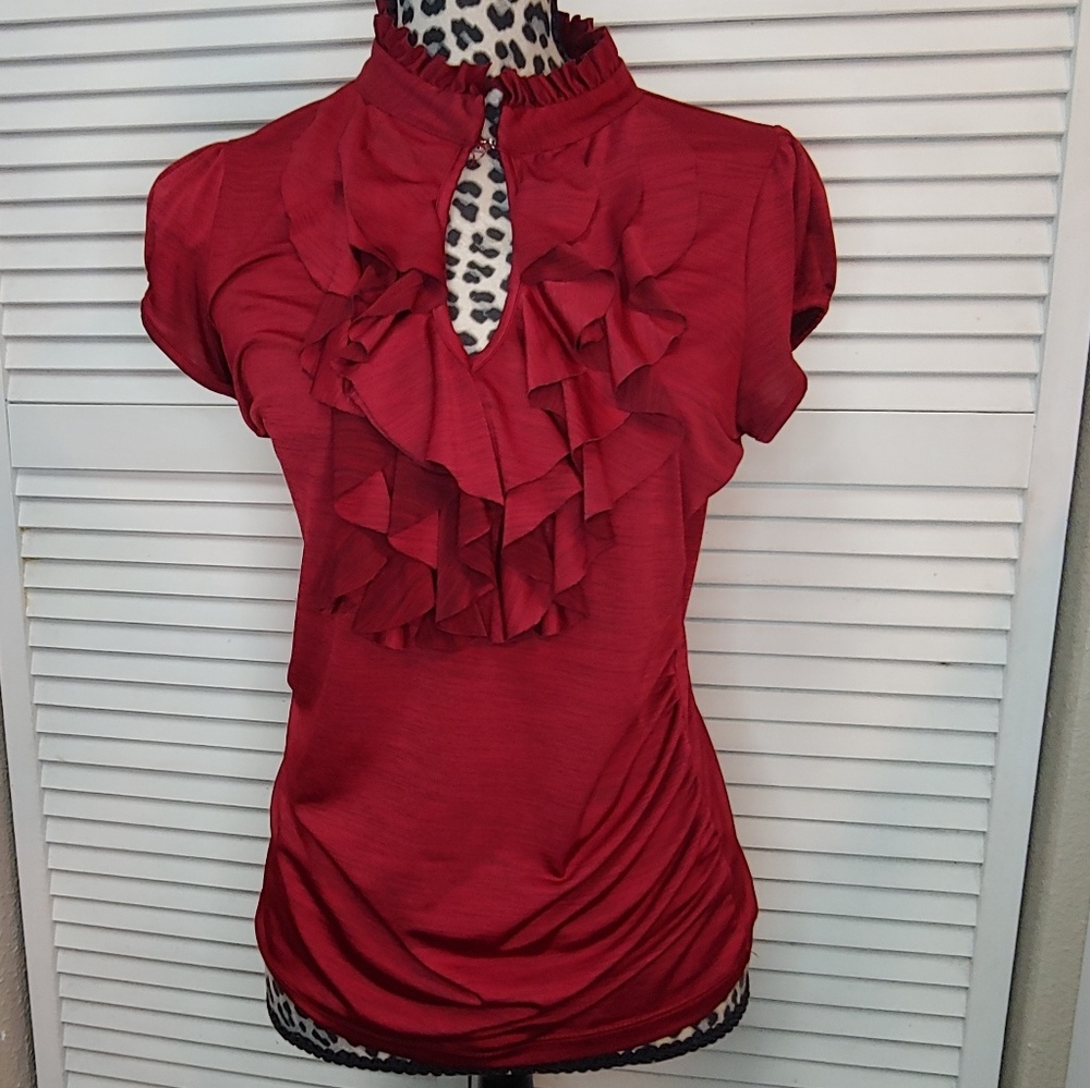 Heart Soul Ruffle Business Top